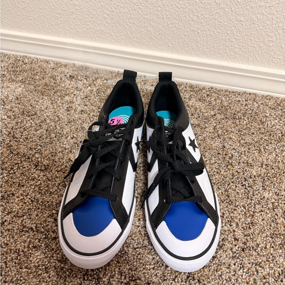 Converse Blue and Black Kids Sneakers Size 5.5